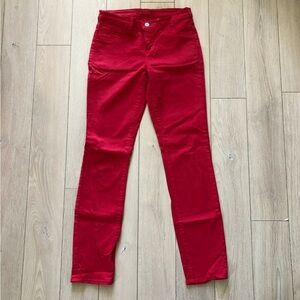 J Brand 811 Mid Rise Skinny Leg Pants in Bright Red Size 26